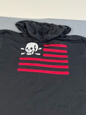 John Varvatos Black Zip Hoodie with Skull Accents